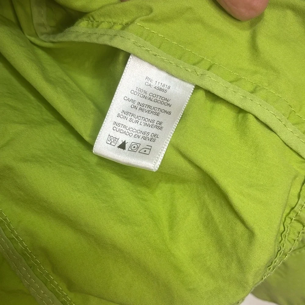 Michael Kors Button-Up Jacket Lime Green Size X-Small 100% cotton PTP 18”